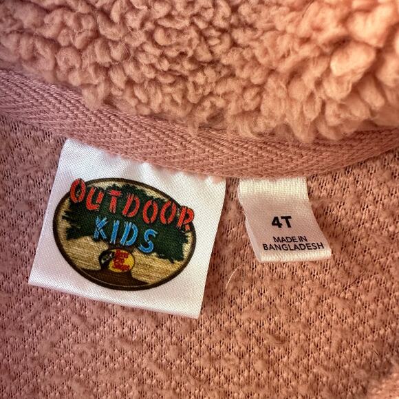 Outdoor Kids Pile Fleece Zip Pullover, Size 4T, Pink - Picture 6 of 9